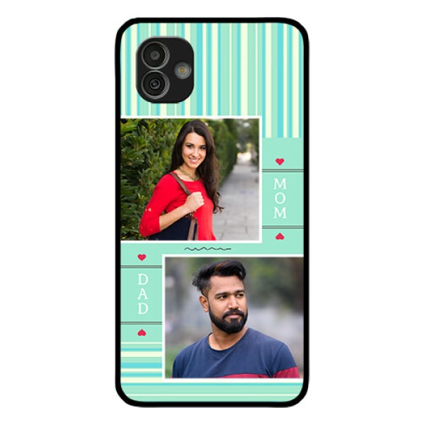 Samsung Galaxy M13 5G Custom Glass Phone Case - Mom & Dad Pic Design Samsung Galaxy M13 5G Custom Glass Phone Case - Mom & Dad Pic Design