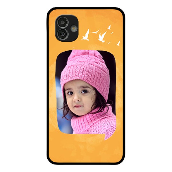 Samsung Galaxy M13 5G Personalized Glass Phone Case - Water Color Design with Bird Icons Samsung Galaxy M13 5G Personalized Glass Phone Case - Water Color Design with Bird Icons