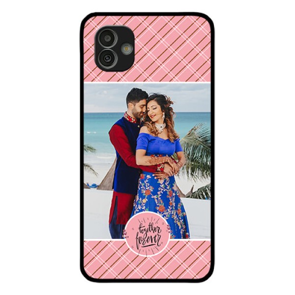 Samsung Galaxy M13 5G Personalized Glass Phone Case - Together Forever Design Samsung Galaxy M13 5G Personalized Glass Phone Case - Together Forever Design