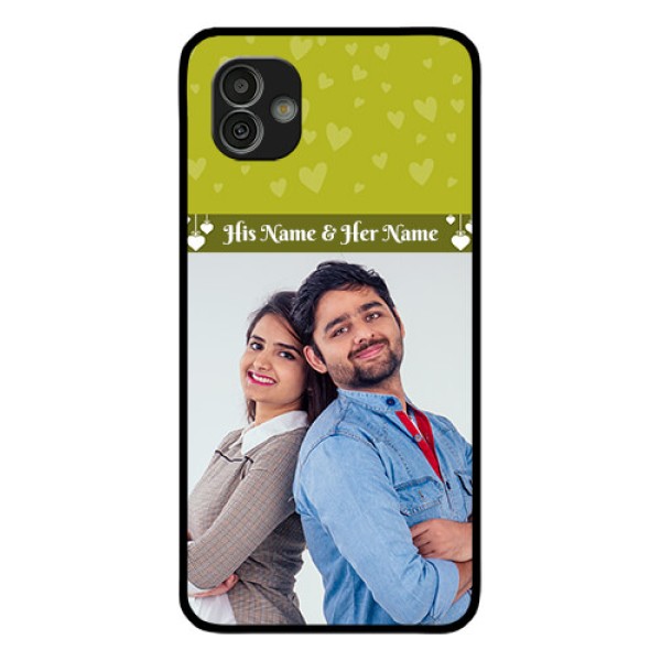 Samsung Galaxy M13 5G Custom Glass Phone Case - You & Me Heart Design Samsung Galaxy M13 5G Custom Glass Phone Case - You & Me Heart Design