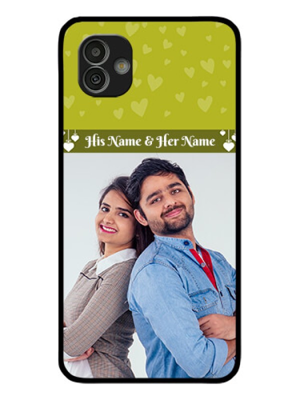 Custom Samsung Galaxy M13 5G Custom Glass Phone Case - You & Me Heart Design