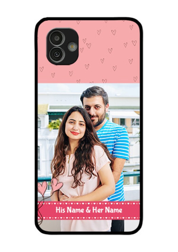 Samsung Galaxy M13 5G Personalized Glass Phone Case - Love Design Peach Color