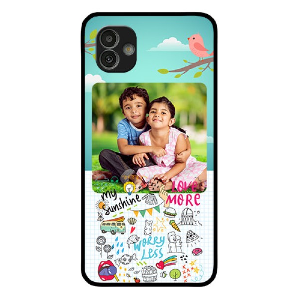 Samsung Galaxy M13 5G Photo Printing on Glass Case - Doodle love Design
