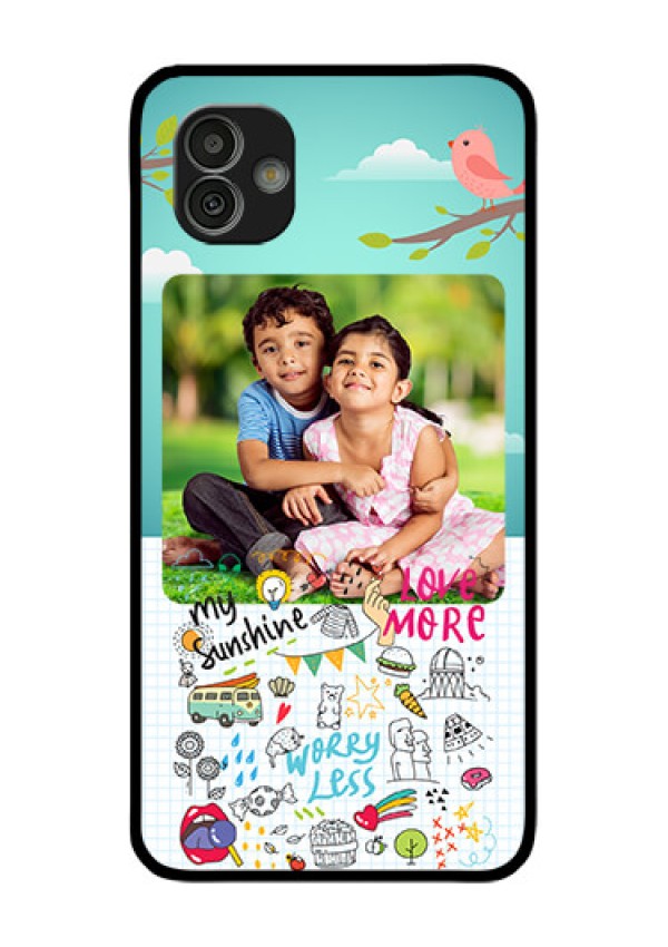 Samsung Galaxy M13 5G Photo Printing on Glass Case - Doodle love Design