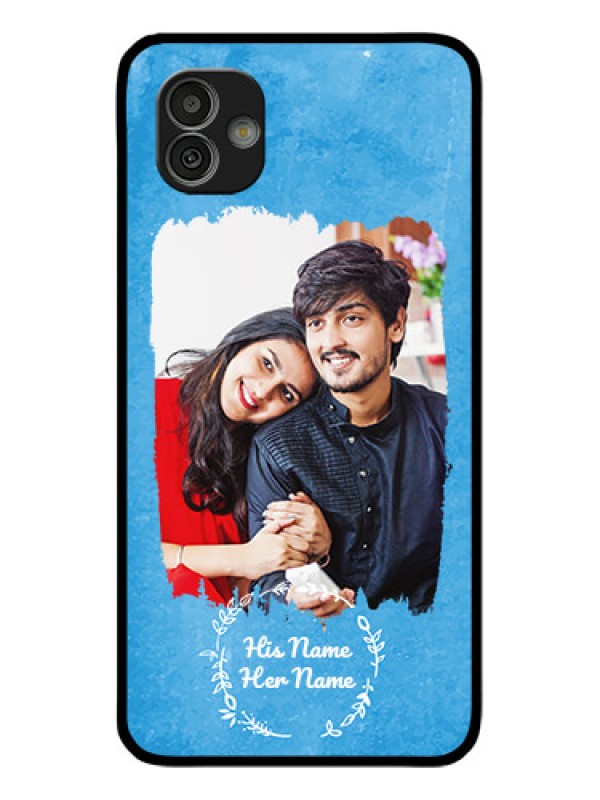 Custom Galaxy M13 5G Custom Glass Phone Case - Blue Color Vintage Design