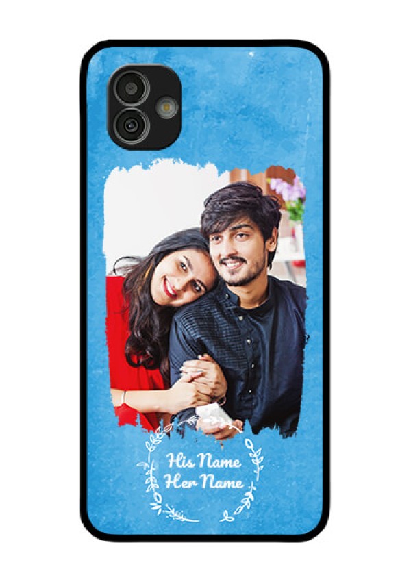 Galaxy M13 5G Custom Glass Phone Case - Blue Color Vintage Design