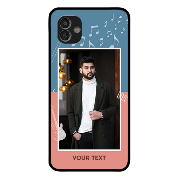 Samsung Galaxy M13 5G Photo Printing on Glass Case - with Color Musical Note Design Samsung Galaxy M13 5G Photo Printing on Glass Case - with Color Musical Note Design