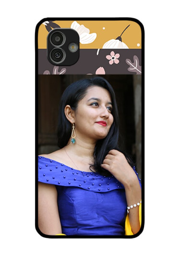 Samsung Galaxy M13 5G Custom Glass Phone Case - Stylish Floral Design