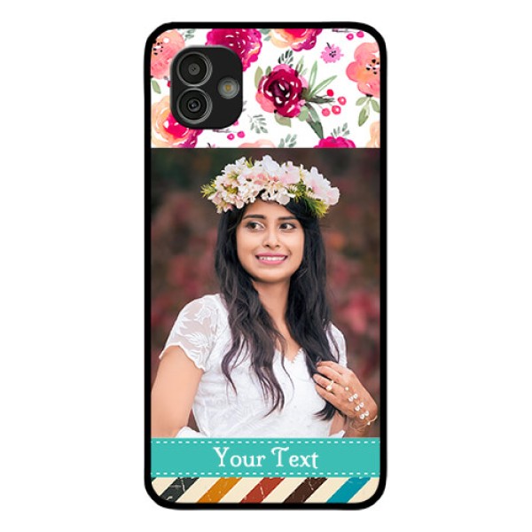 Samsung Galaxy M13 5G Custom Glass Phone Case - Watercolor Floral Design Samsung Galaxy M13 5G Custom Glass Phone Case - Watercolor Floral Design
