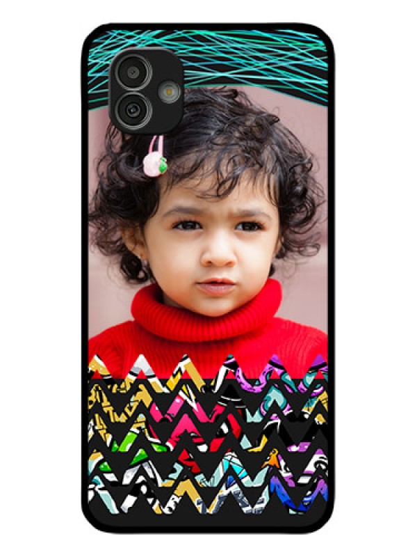 Custom Samsung Galaxy M13 5G Personalized Glass Phone Case - Neon Abstract Design