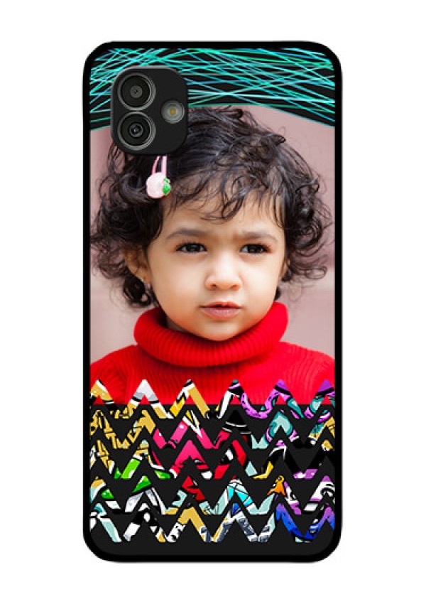 Samsung Galaxy M13 5G Personalized Glass Phone Case - Neon Abstract Design