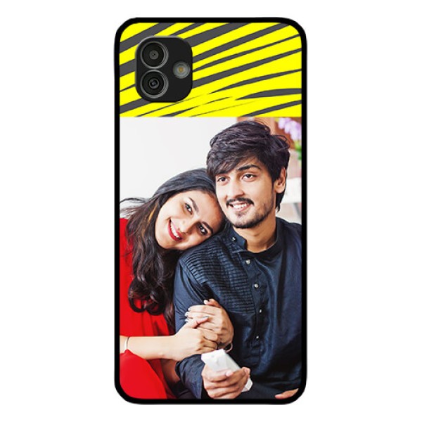 Samsung Galaxy M13 5G Photo Printing on Glass Case - Yellow Abstract Design