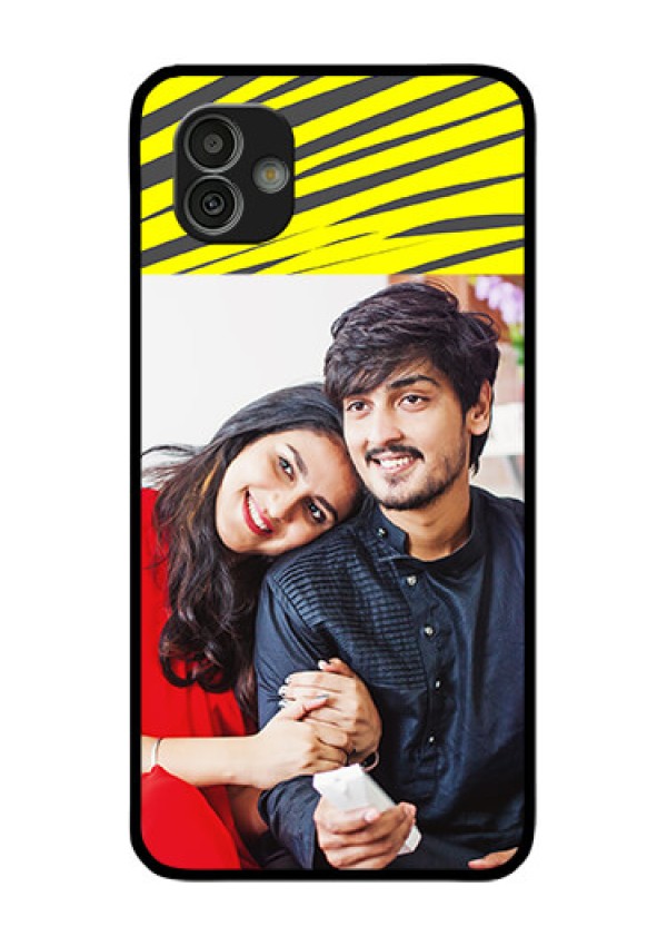 Samsung Galaxy M13 5G Photo Printing on Glass Case - Yellow Abstract Design