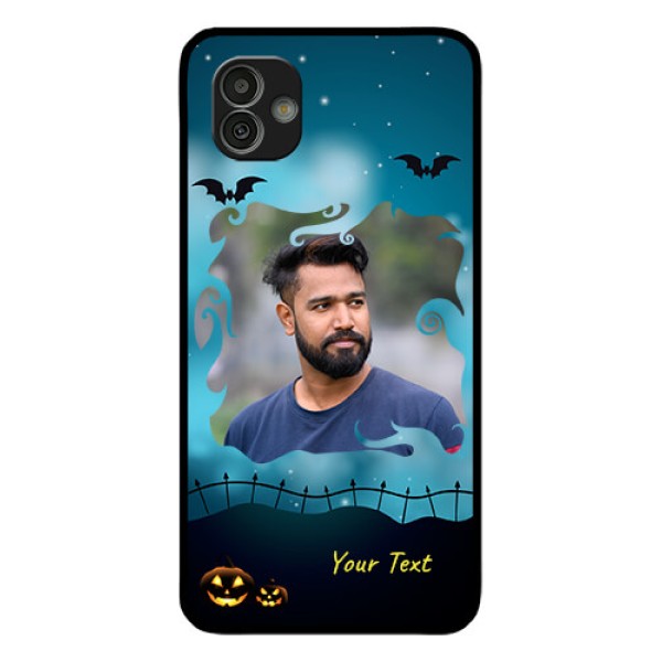 Samsung Galaxy M13 5G Custom Glass Phone Case - Halloween frame design Samsung Galaxy M13 5G Custom Glass Phone Case - Halloween frame design