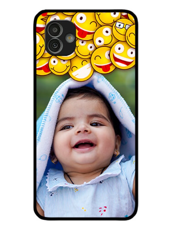 Custom Samsung Galaxy M13 5G Custom Glass Mobile Case - with Smiley Emoji Design
