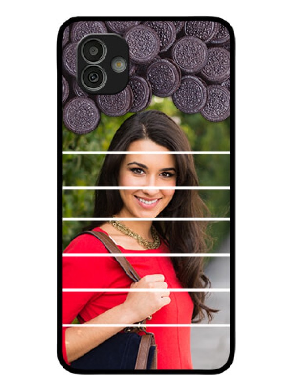Custom Samsung Galaxy M13 5G Custom Glass Phone Case - with Oreo Biscuit Design