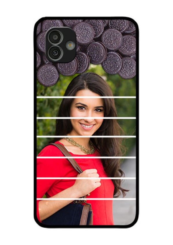 Samsung Galaxy M13 5G Custom Glass Phone Case - with Oreo Biscuit Design