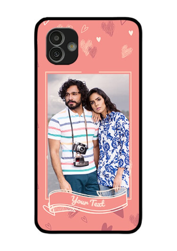 Samsung Galaxy M13 5G Custom Glass Phone Case - Love doodle art Design