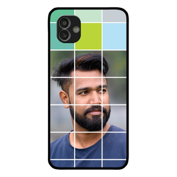 Samsung Galaxy M13 5G Photo Printing on Glass Case - with white box pattern Samsung Galaxy M13 5G Photo Printing on Glass Case - with white box pattern