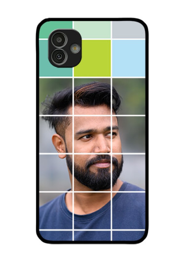 Samsung Galaxy M13 5G Photo Printing on Glass Case - with white box pattern