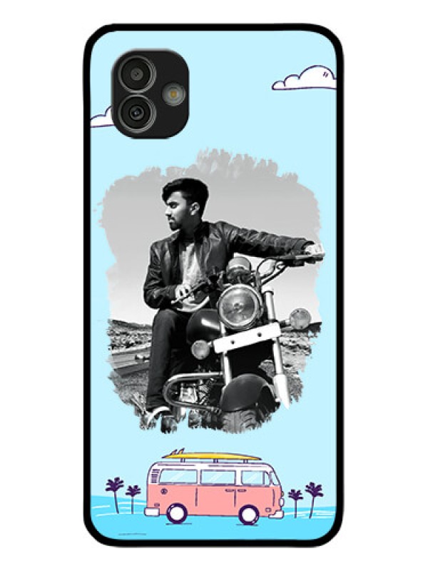 Custom Samsung Galaxy M13 5G Photo Printing on Glass Case - Travel & Adventure Design