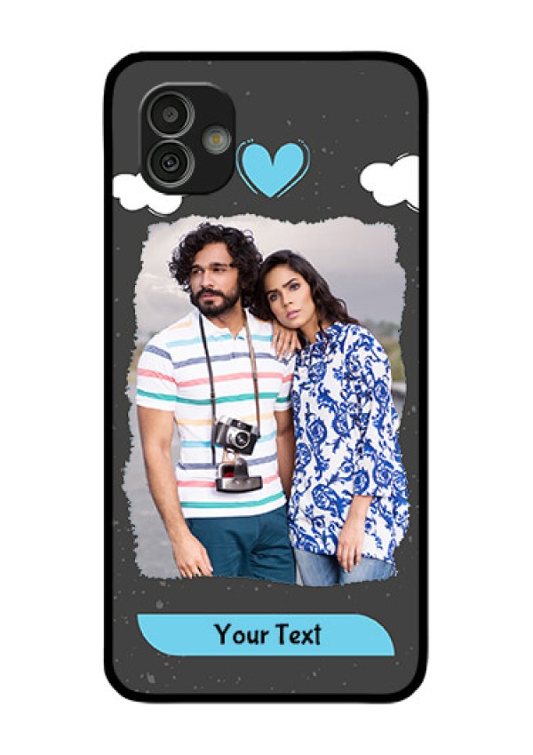 Samsung Galaxy M13 5G Custom Glass Phone Case - Splashes with love doodles Design