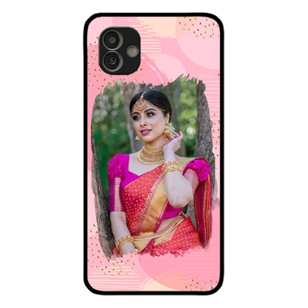 Samsung Galaxy M13 5G Personalized Glass Phone Case - Gold Glitter Splash Design Samsung Galaxy M13 5G Personalized Glass Phone Case - Gold Glitter Splash Design