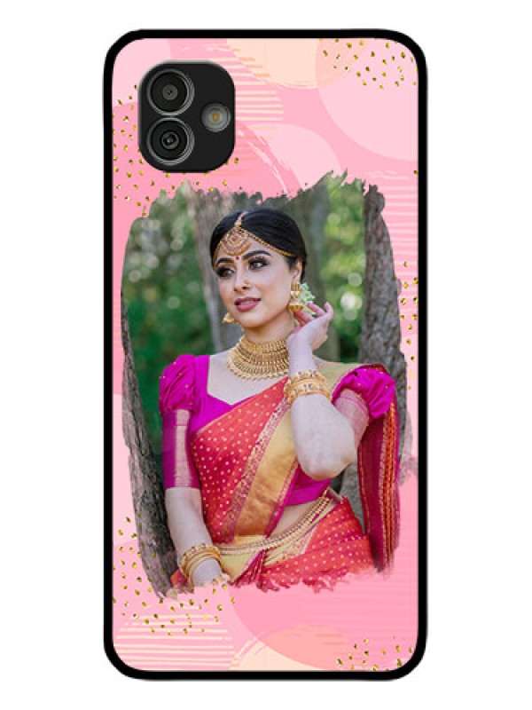 Custom Samsung Galaxy M13 5G Personalized Glass Phone Case - Gold Glitter Splash Design