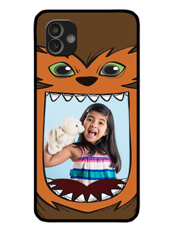 Custom Samsung Galaxy M13 5G Photo Printing on Glass Case - Owl Monster Back Case Design