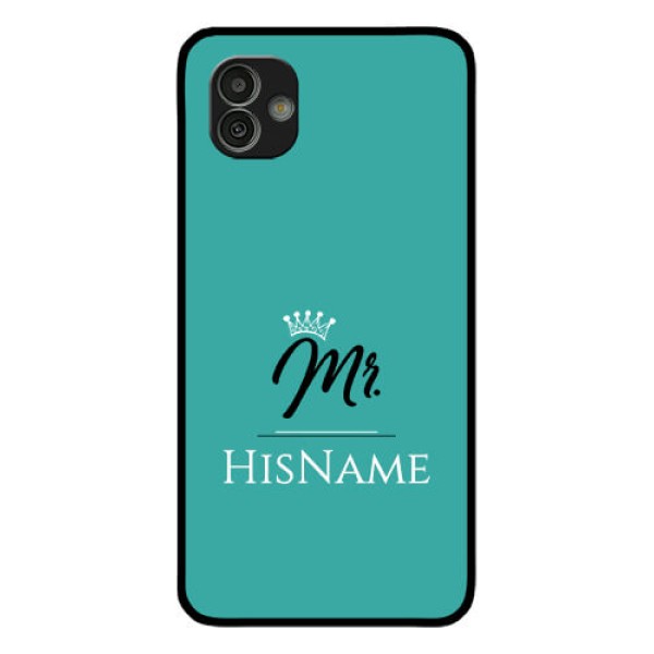 Samsung Galaxy M13 5G Custom Glass Phone Case Mr with Name