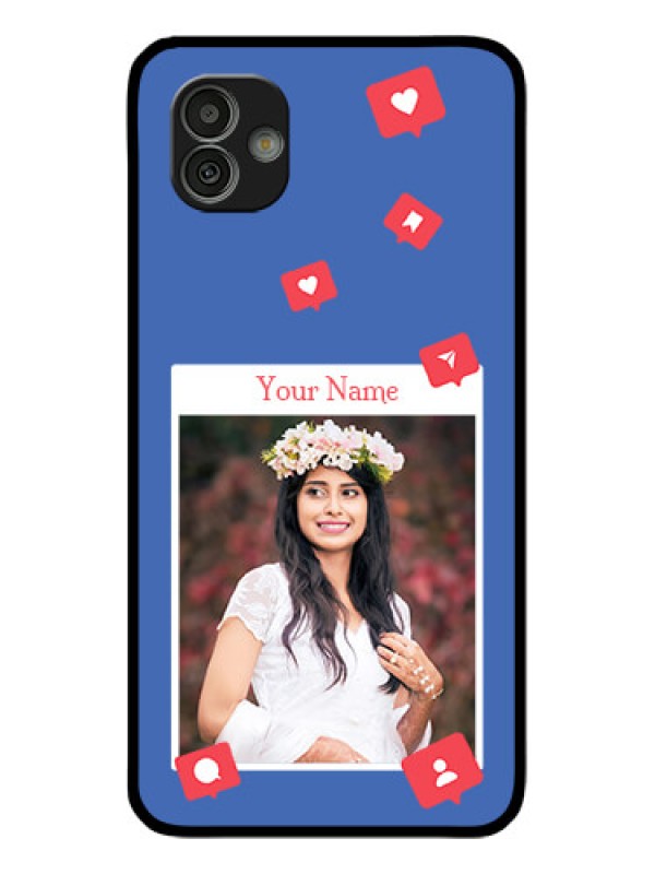 Custom Galaxy M13 5G Custom Glass Phone Case - Like Share And Comment Design