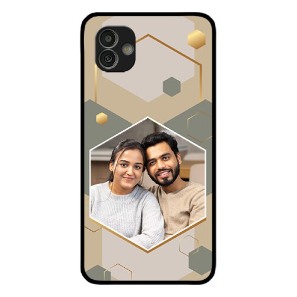Galaxy M13 5G Photo Printing on Glass Case - Stylish Hexagon Pattern Design Galaxy M13 5G Photo Printing on Glass Case - Stylish Hexagon Pattern Design