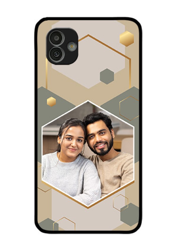 Galaxy M13 5G Photo Printing on Glass Case - Stylish Hexagon Pattern Design