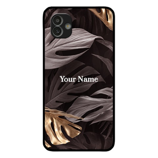 Galaxy M13 5G Personalised Glass Phone Case - Wild Leaves digital paint Design Galaxy M13 5G Personalised Glass Phone Case - Wild Leaves digital paint Design