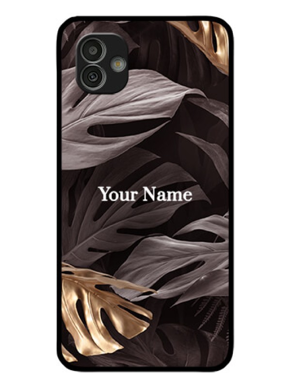 Custom Galaxy M13 5G Personalised Glass Phone Case - Wild Leaves digital paint Design