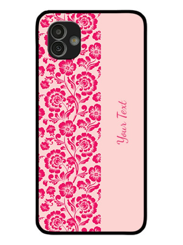 Custom Galaxy M13 5G Custom Glass Phone Case - Attractive Floral Pattern Design
