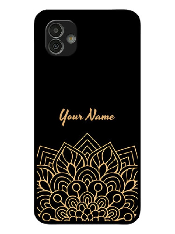 Custom Galaxy M13 5G Custom Glass Phone Case - Golden mandala Design