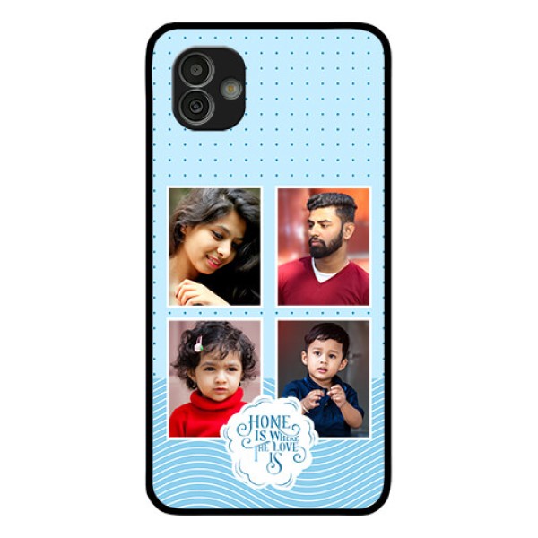 Galaxy M13 5G Custom Glass Phone Case - Cute love quote with 4 pic upload Design Galaxy M13 5G Custom Glass Phone Case - Cute love quote with 4 pic upload Design
