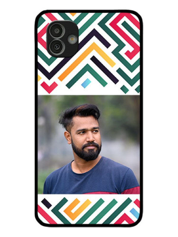 Custom Galaxy M13 5G Personalized Glass Phone Case - Colorful Maze Pattern Design