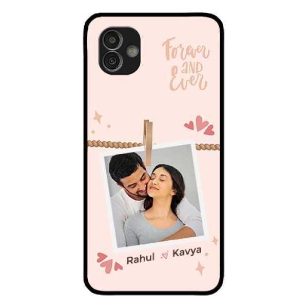 Galaxy M13 5G Custom Glass Phone Case - Forever and ever love Design