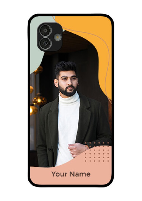 Galaxy M13 5G Personalized Glass Phone Case - Tri-coloured overlay design