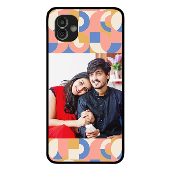 Galaxy M13 5G Photo Printing on Glass Case - Semi-circle Maze Pattern Design Galaxy M13 5G Photo Printing on Glass Case - Semi-circle Maze Pattern Design
