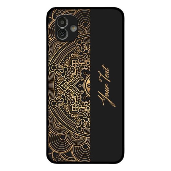 Galaxy M13 5G Photo Printing on Glass Case - Mandala art with custom text Design Galaxy M13 5G Photo Printing on Glass Case - Mandala art with custom text Design