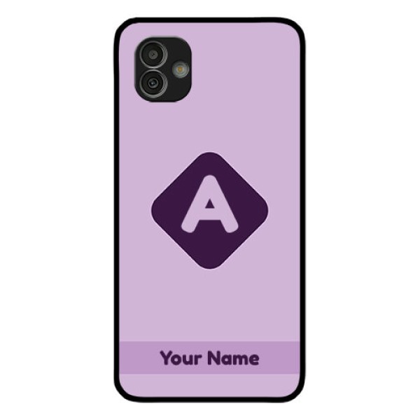 Galaxy M13 5G Custom Glass Mobile Case - Custom Letter in curved badge Design Galaxy M13 5G Custom Glass Mobile Case - Custom Letter in curved badge Design