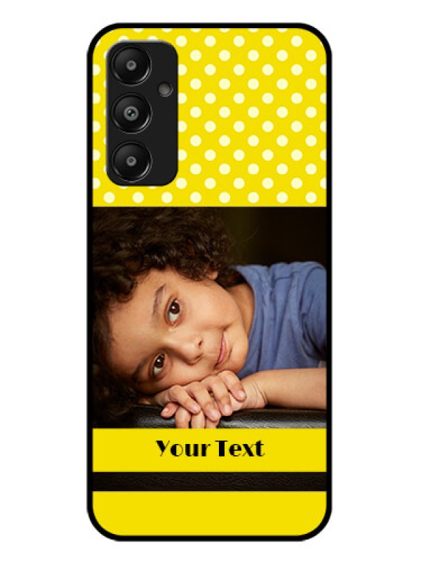Custom Galaxy M14 4G Custom Glass Phone Case - Bright Yellow Case Design