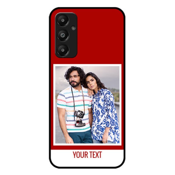 Galaxy M14 4G Custom Glass Phone Case - Red Color Design