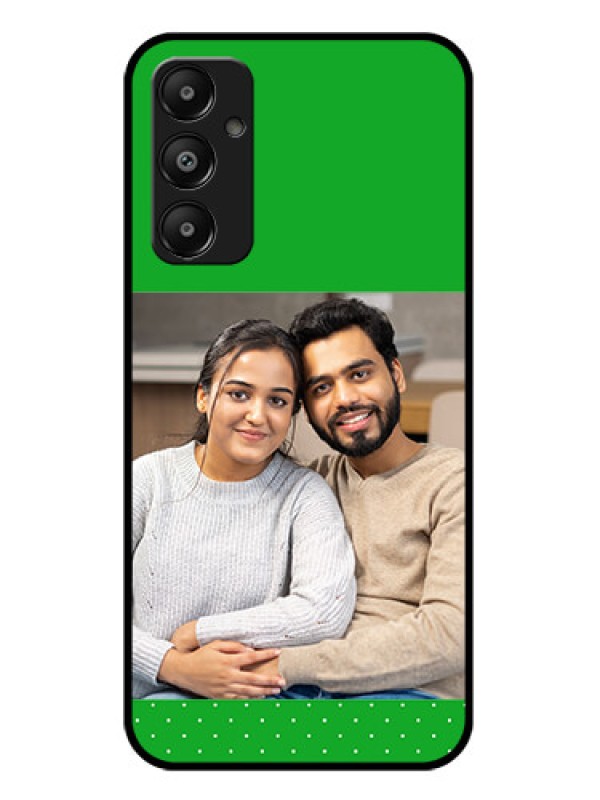 Custom Galaxy M14 4G Custom Glass Phone Case - Green Pattern Design