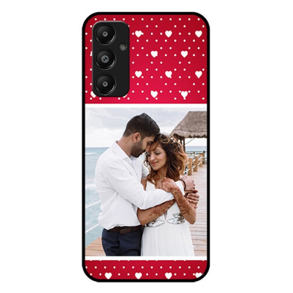 Galaxy M14 4G Custom Glass Phone Case - Hearts Mobile Case Design