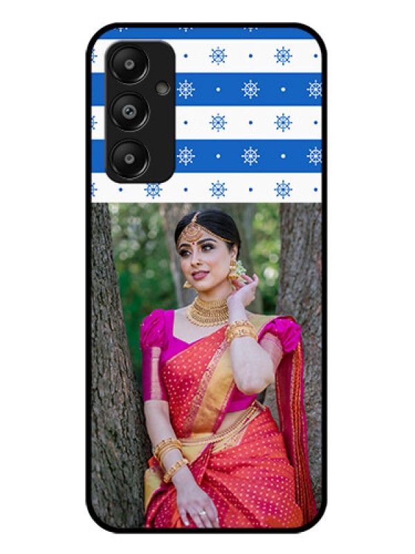 Custom Galaxy M14 4G Custom Glass Phone Case - Snow Pattern Design