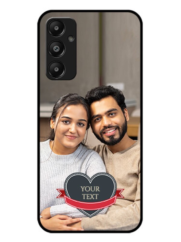 Custom Galaxy M14 4G Custom Glass Phone Case - Just Married Couple Design